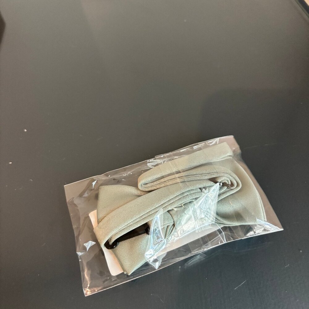 Azazie Agave Boy's Matte Satin Pre-Tied Bow Tie - Picture 3 of 3